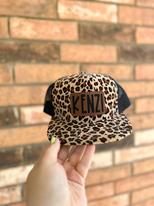 Leopard Name Hat