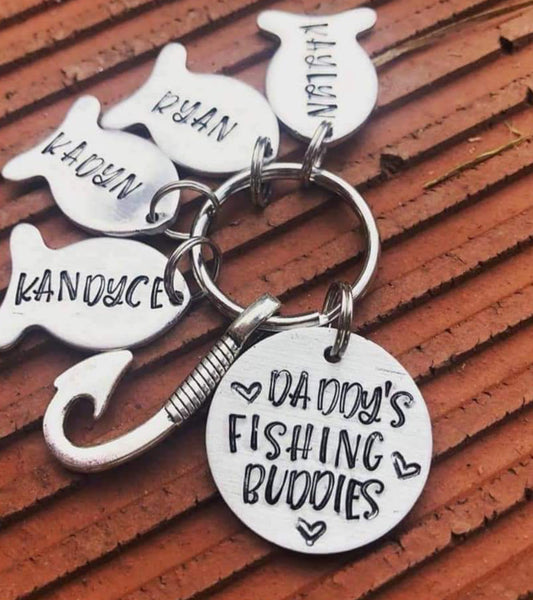 Stamped Fishing Keychain